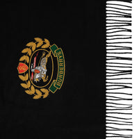 BLACK Grande écharpe classique en cachemire avec logo d'archive