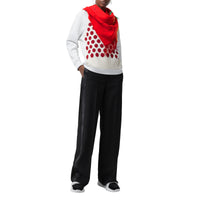 BRIGHT RED Bandana Burberry en laine et cachemire avec logo
