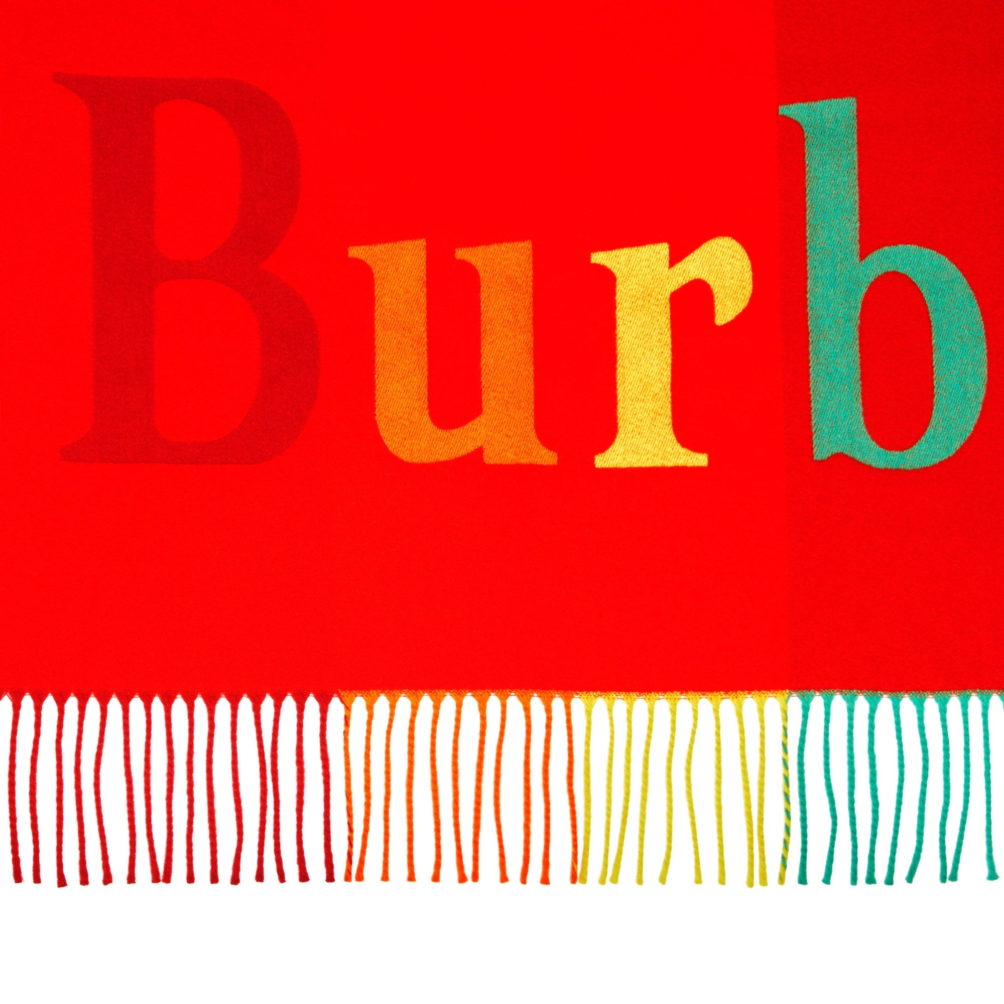 BRIGHT RED Bandana Burberry en laine et cachemire avec logo