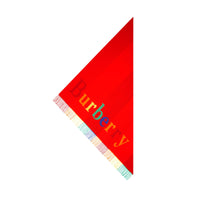 BRIGHT RED Bandana Burberry en laine et cachemire avec logo