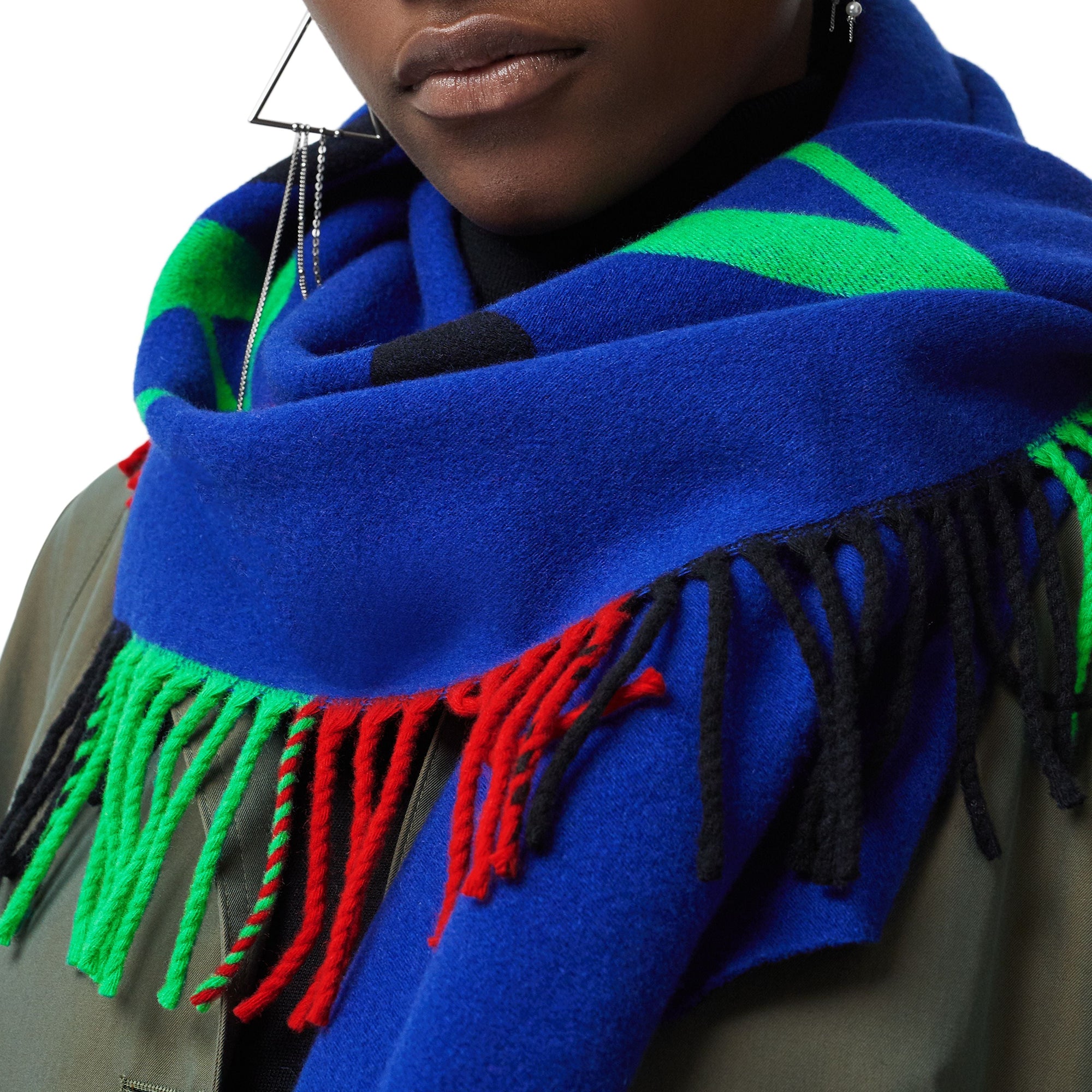 NAVY Bandana Burberry en laine et cachemire avec logo