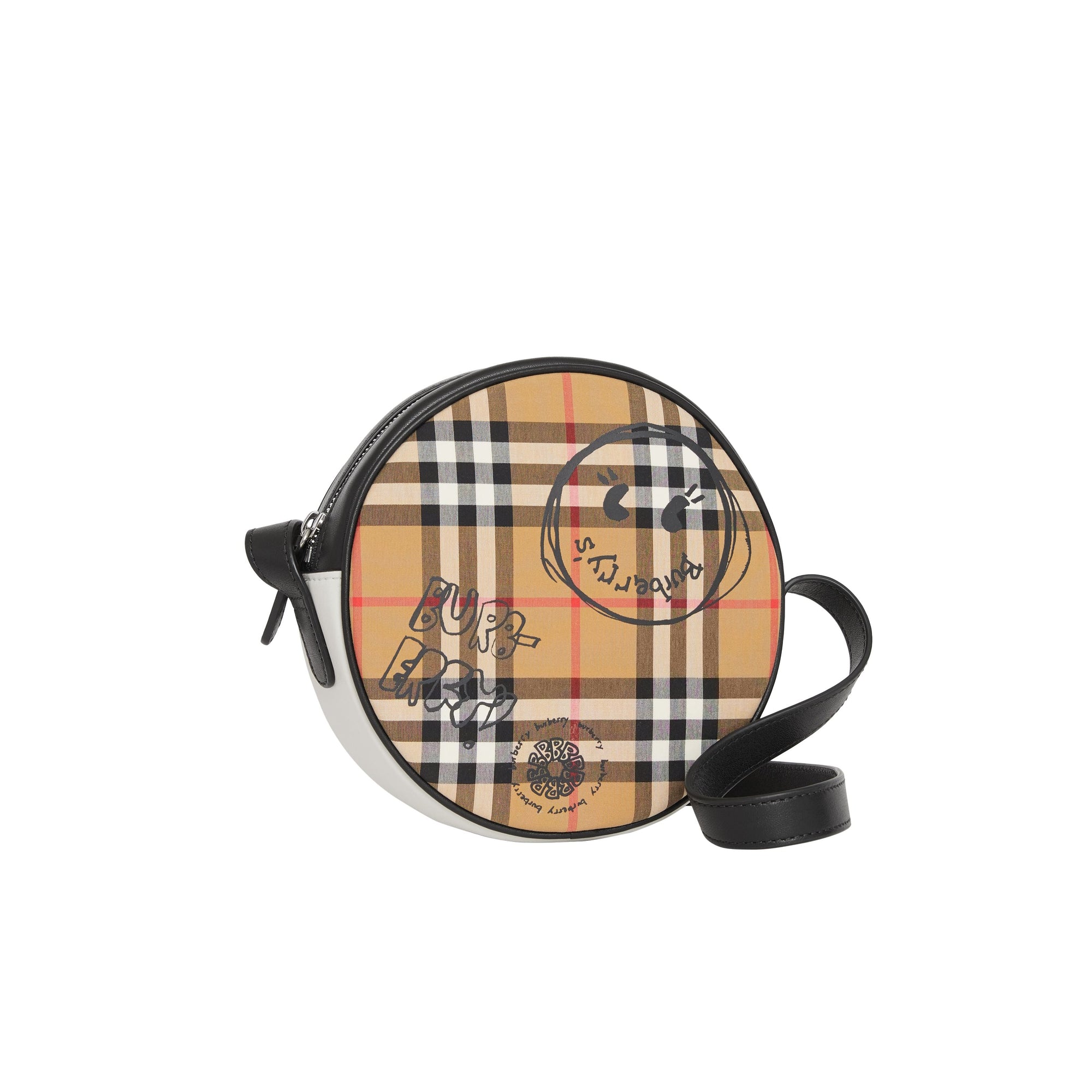 BLACK Sac à bandoulière avec imprimé street art et motif Vintage check
