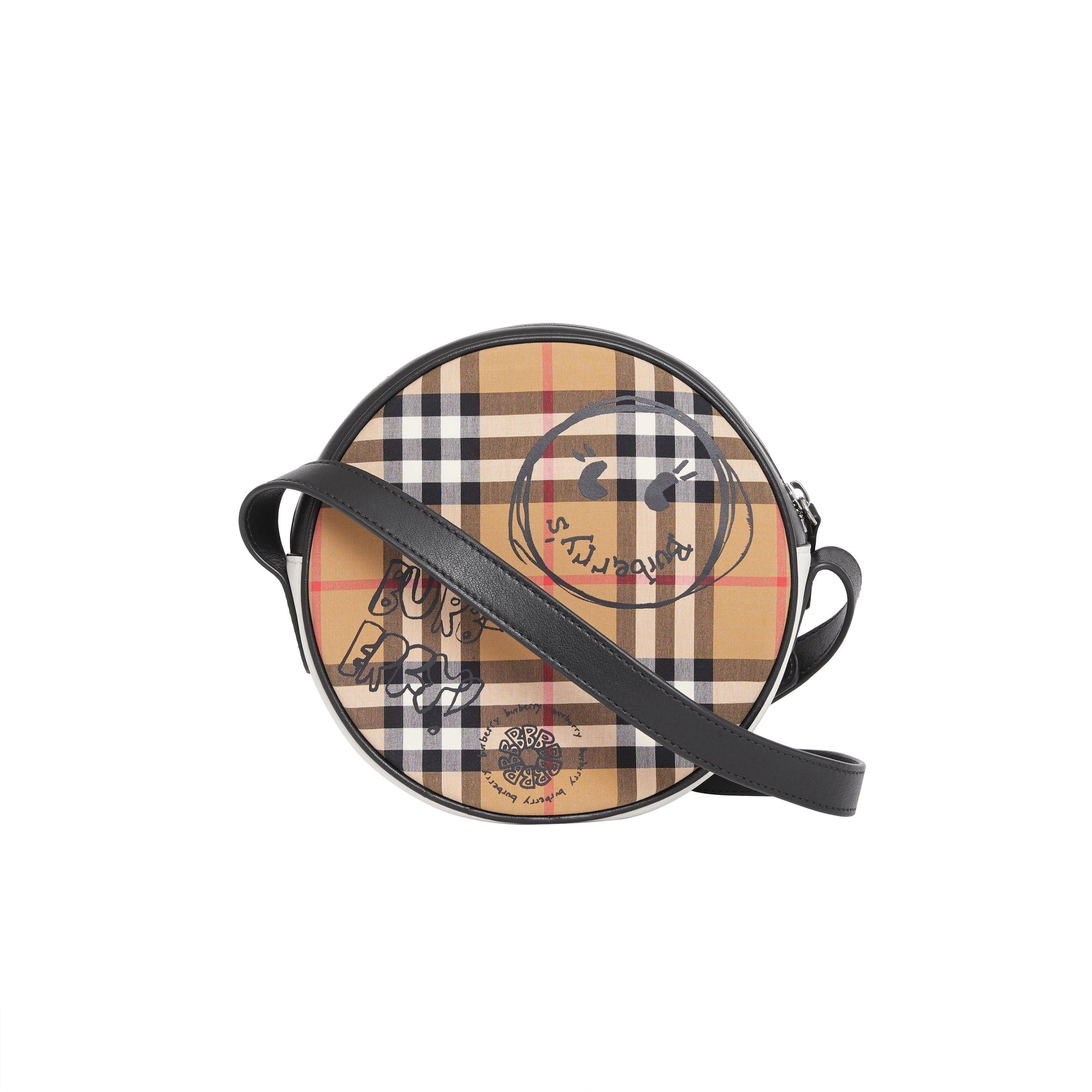 BLACK Sac à bandoulière avec imprimé street art et motif Vintage check