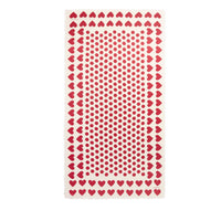 WINDSOR RED Écharpe en laine et soie mélangées à pois et cœurs en jacquard