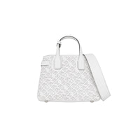 CHALK WHITE Petit sac The Banner en cuir avec logo perforé