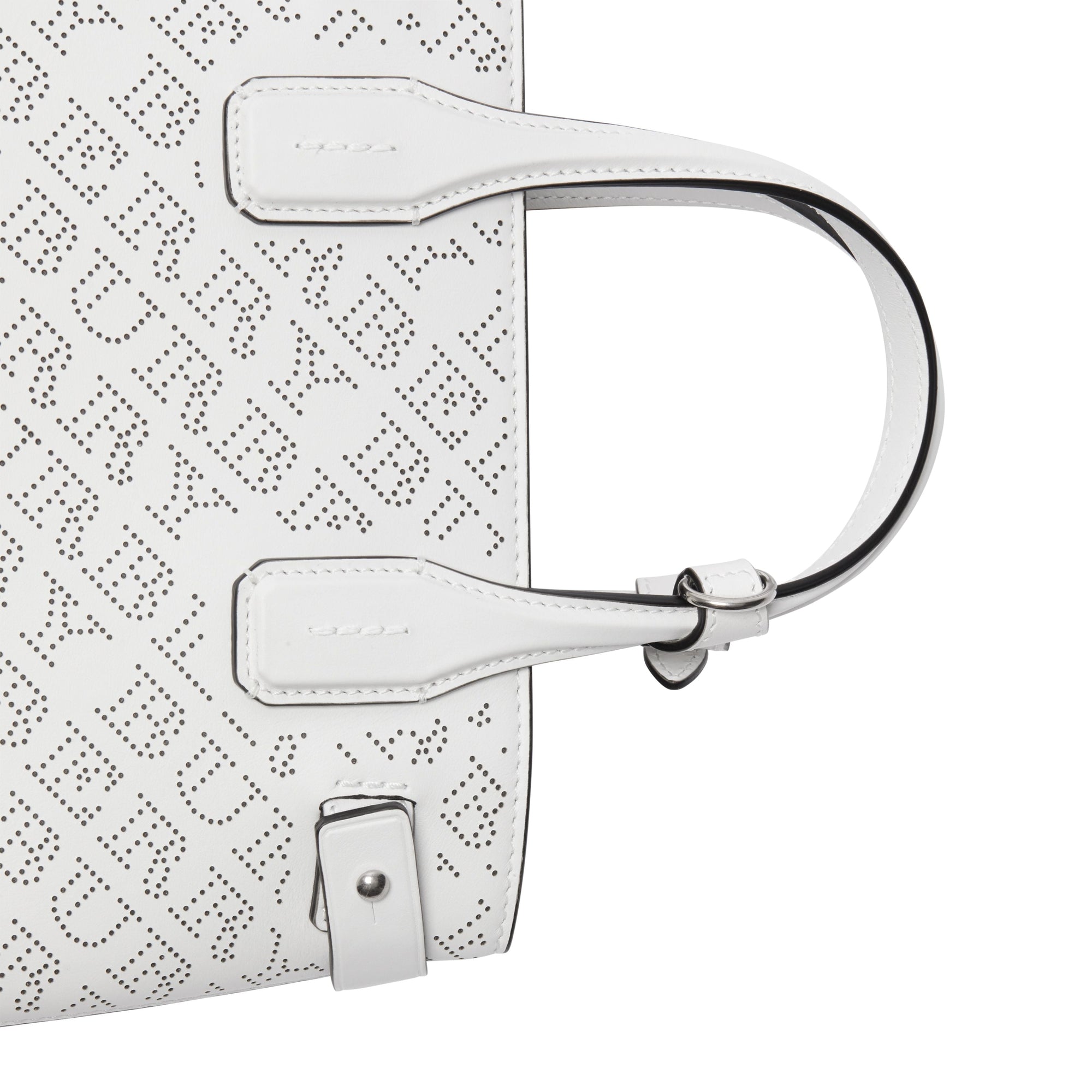 CHALK WHITE Petit sac The Banner en cuir avec logo perforé