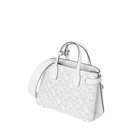 CHALK WHITE Petit sac The Banner en cuir avec logo perforé