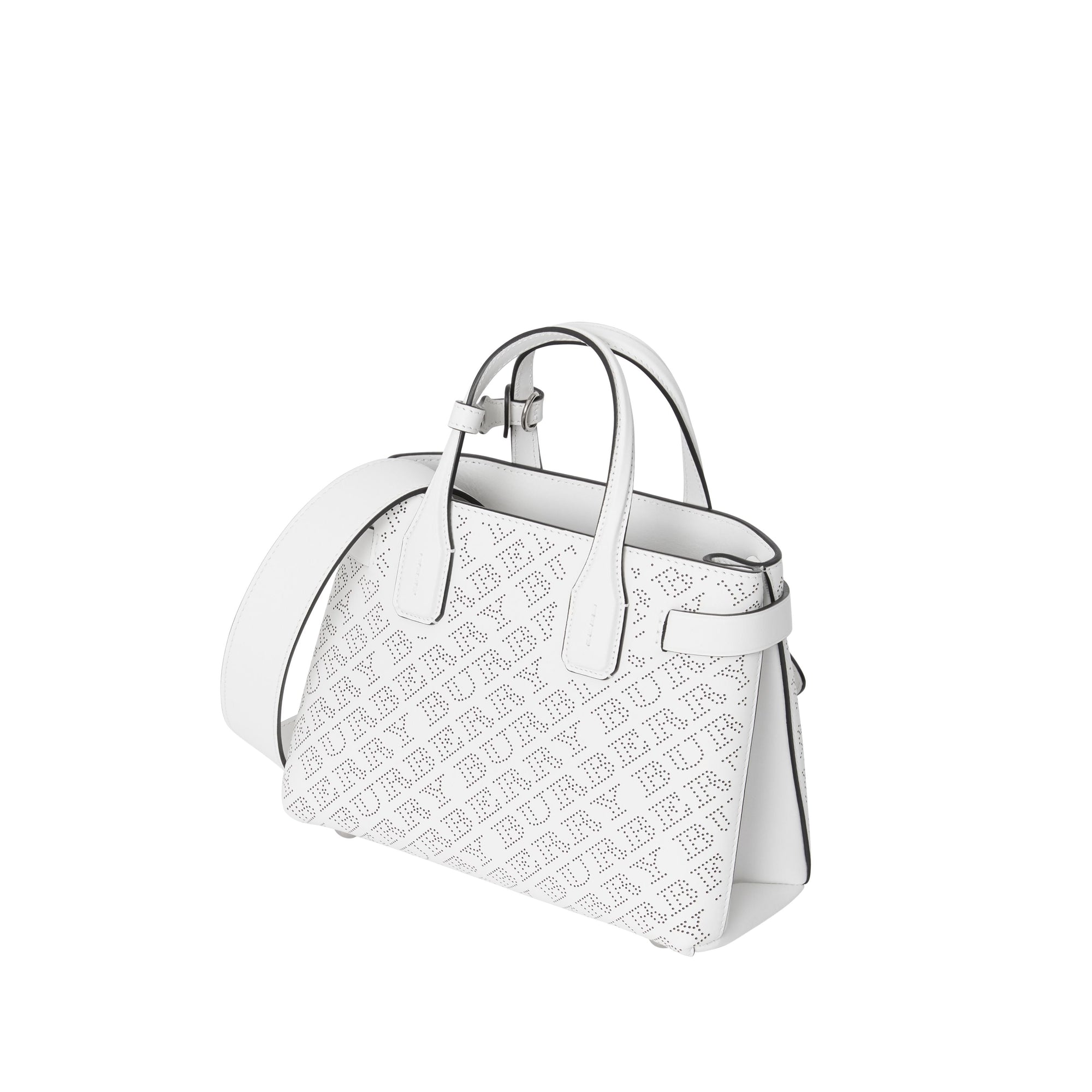 CHALK WHITE Petit sac The Banner en cuir avec logo perforé