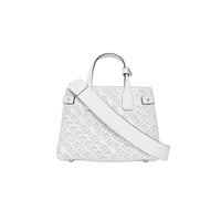 CHALK WHITE Petit sac The Banner en cuir avec logo perforé