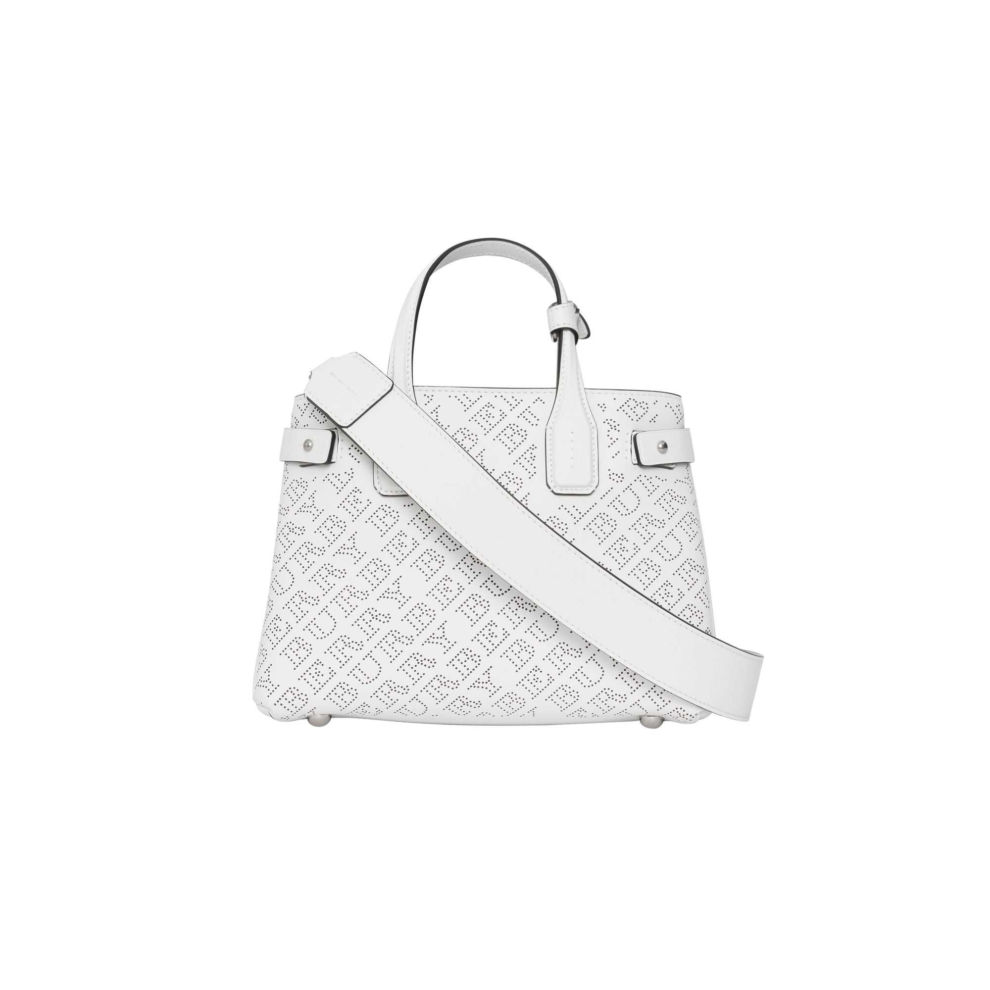 CHALK WHITE Petit sac The Banner en cuir avec logo perforé