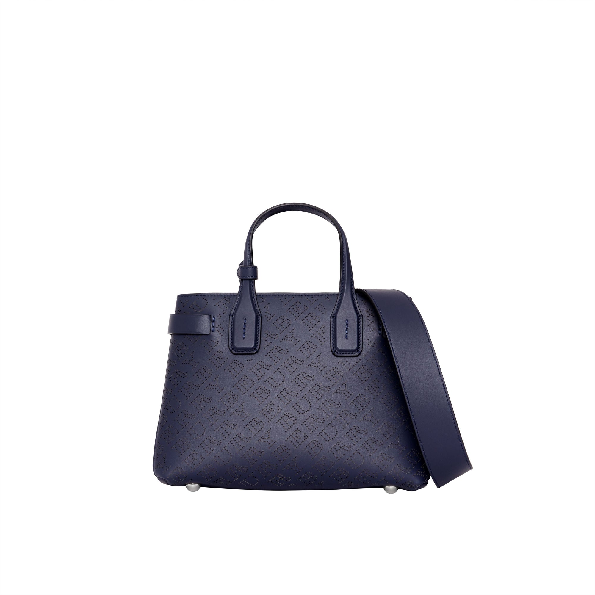 REGENCY BLUE Petit sac The Banner en cuir avec logo perforé