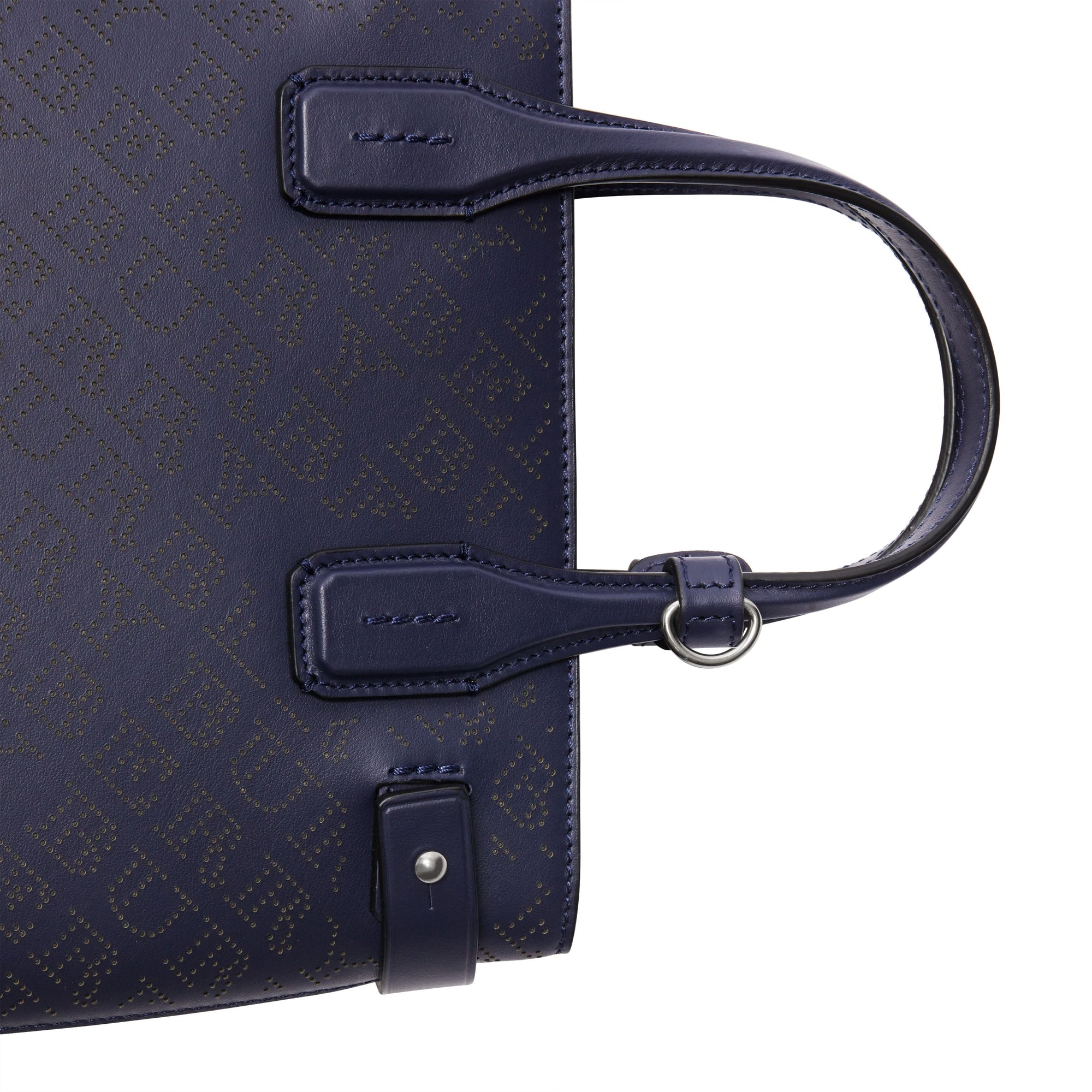 REGENCY BLUE Petit sac The Banner en cuir avec logo perforé