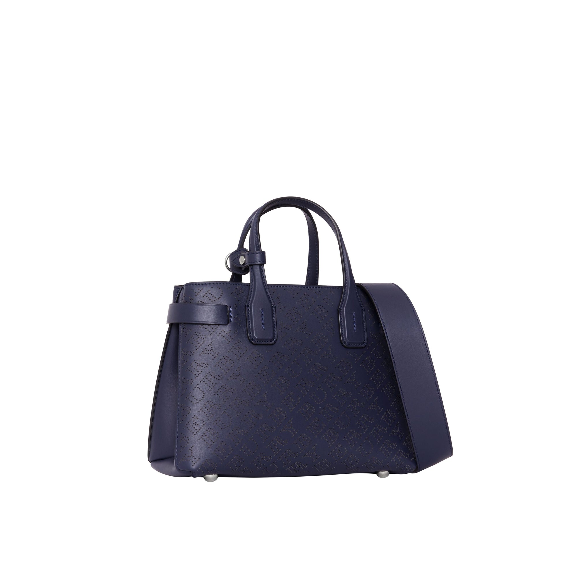 REGENCY BLUE Petit sac The Banner en cuir avec logo perforé