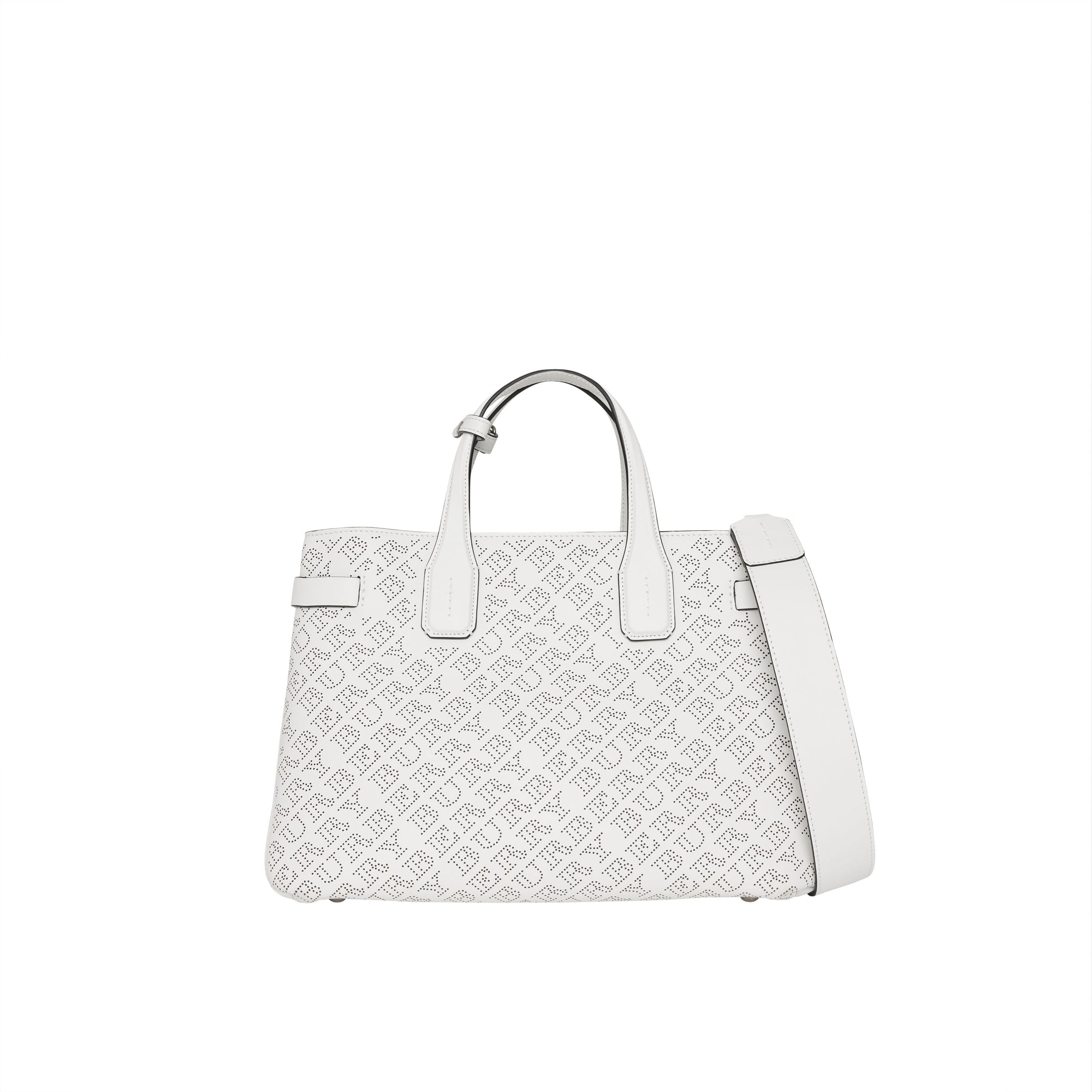 CHALK WHITE Sac The Banner moyen en cuir avec logo perforé