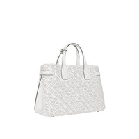 CHALK WHITE Sac The Banner moyen en cuir avec logo perforé