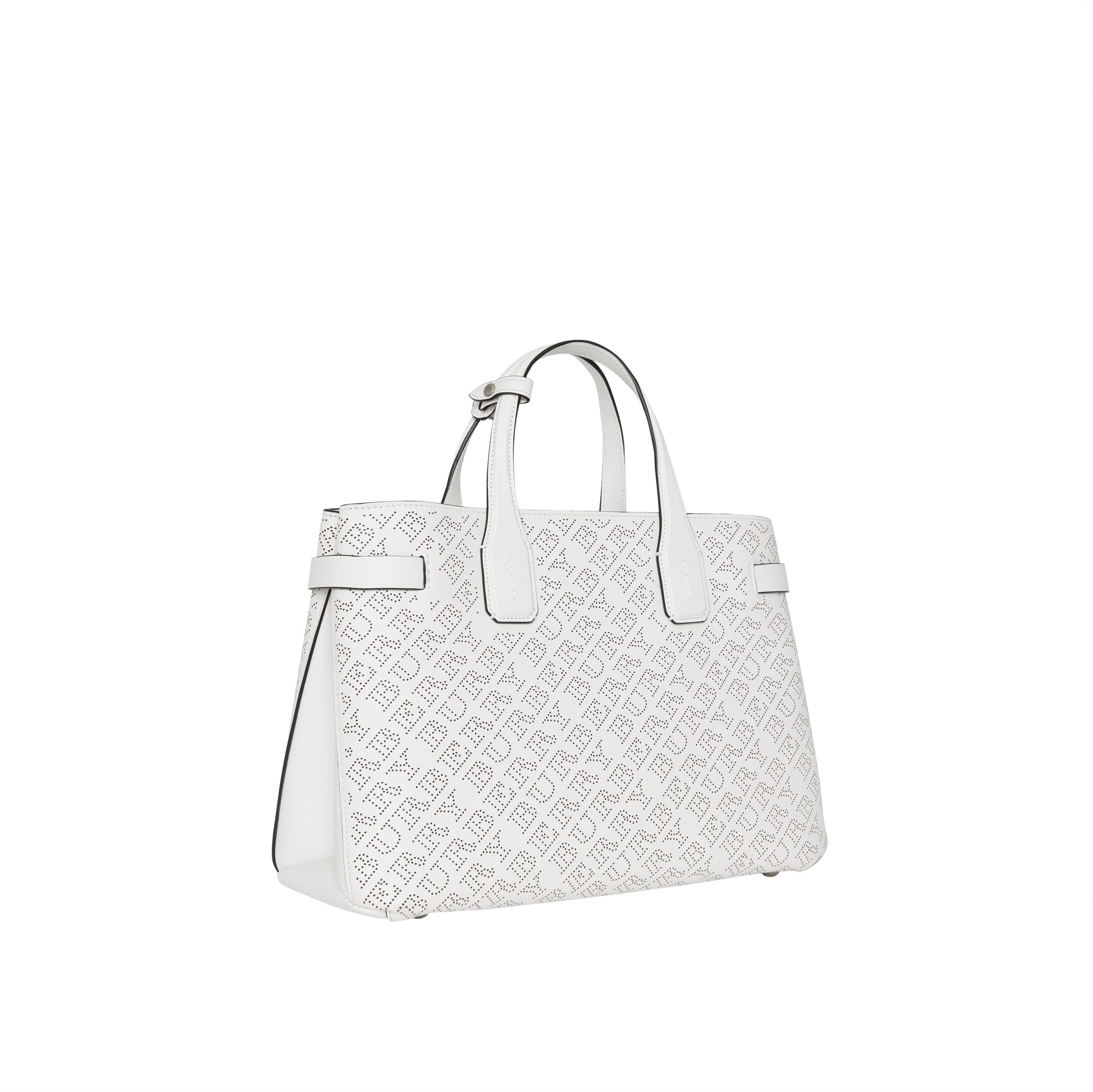 CHALK WHITE Sac The Banner moyen en cuir avec logo perforé