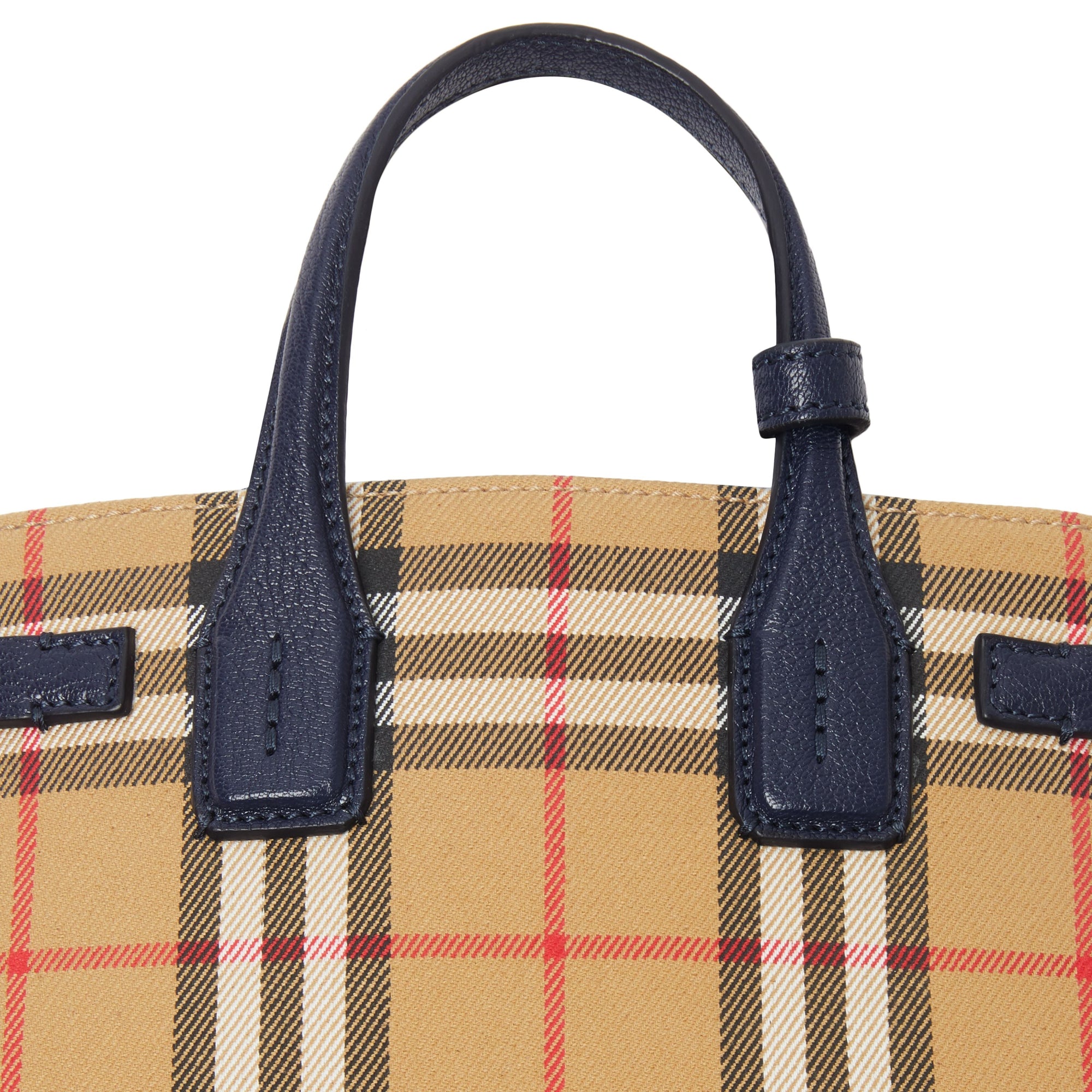 REGENCY BLUE Sac The Baby Banner en tissu Vintage check et cuir