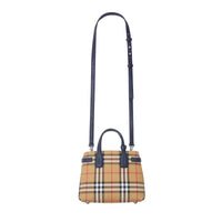 REGENCY BLUE Sac The Baby Banner en tissu Vintage check et cuir