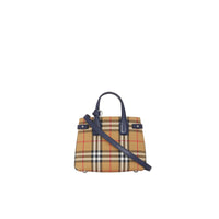 REGENCY BLUE Sac The Baby Banner en tissu Vintage check et cuir