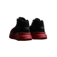 BLACK/MILITARY RED Sneakers montantes en néoprène et cuir velours