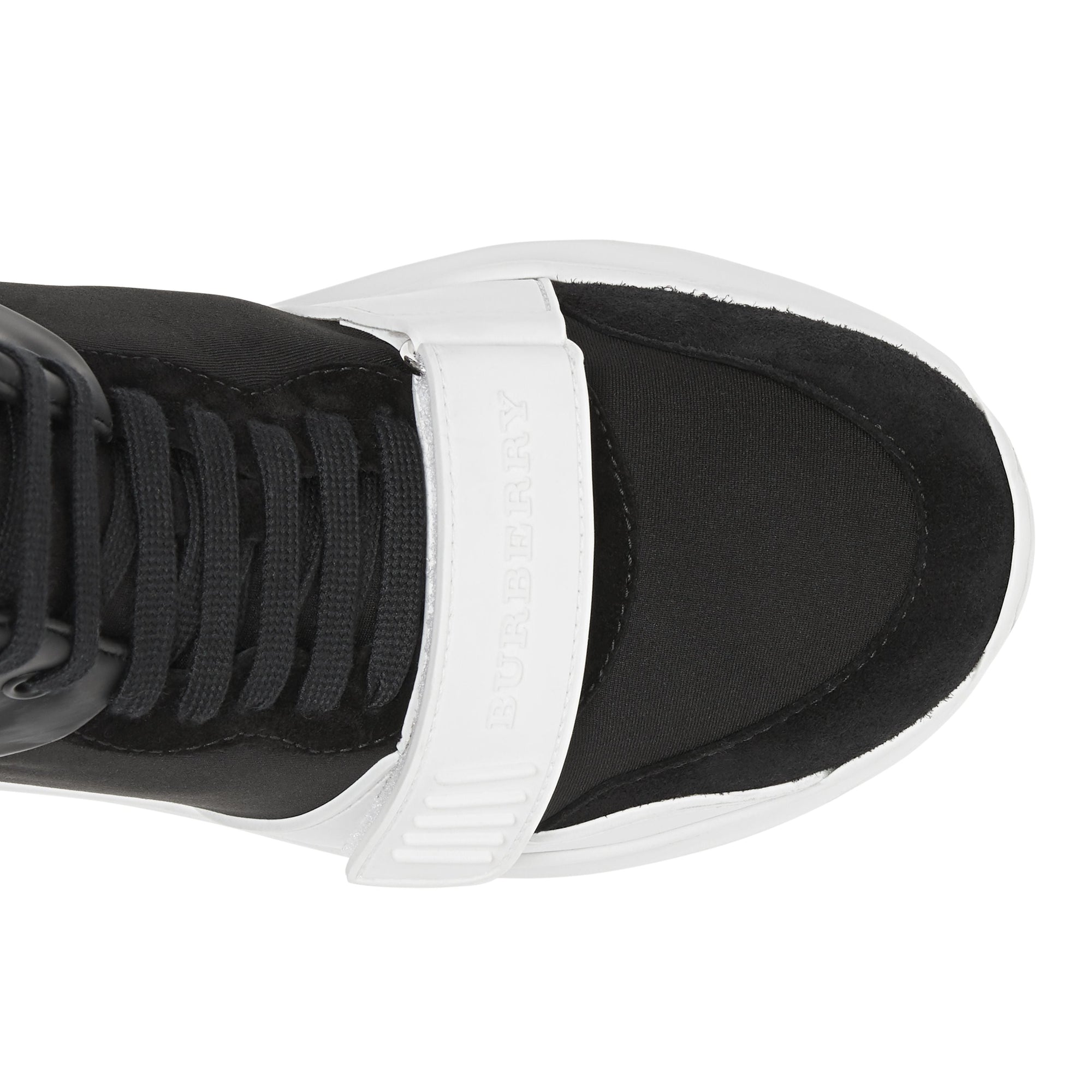 BLACK/OPTIC WHITE Sneakers montantes en néoprène et cuir velours