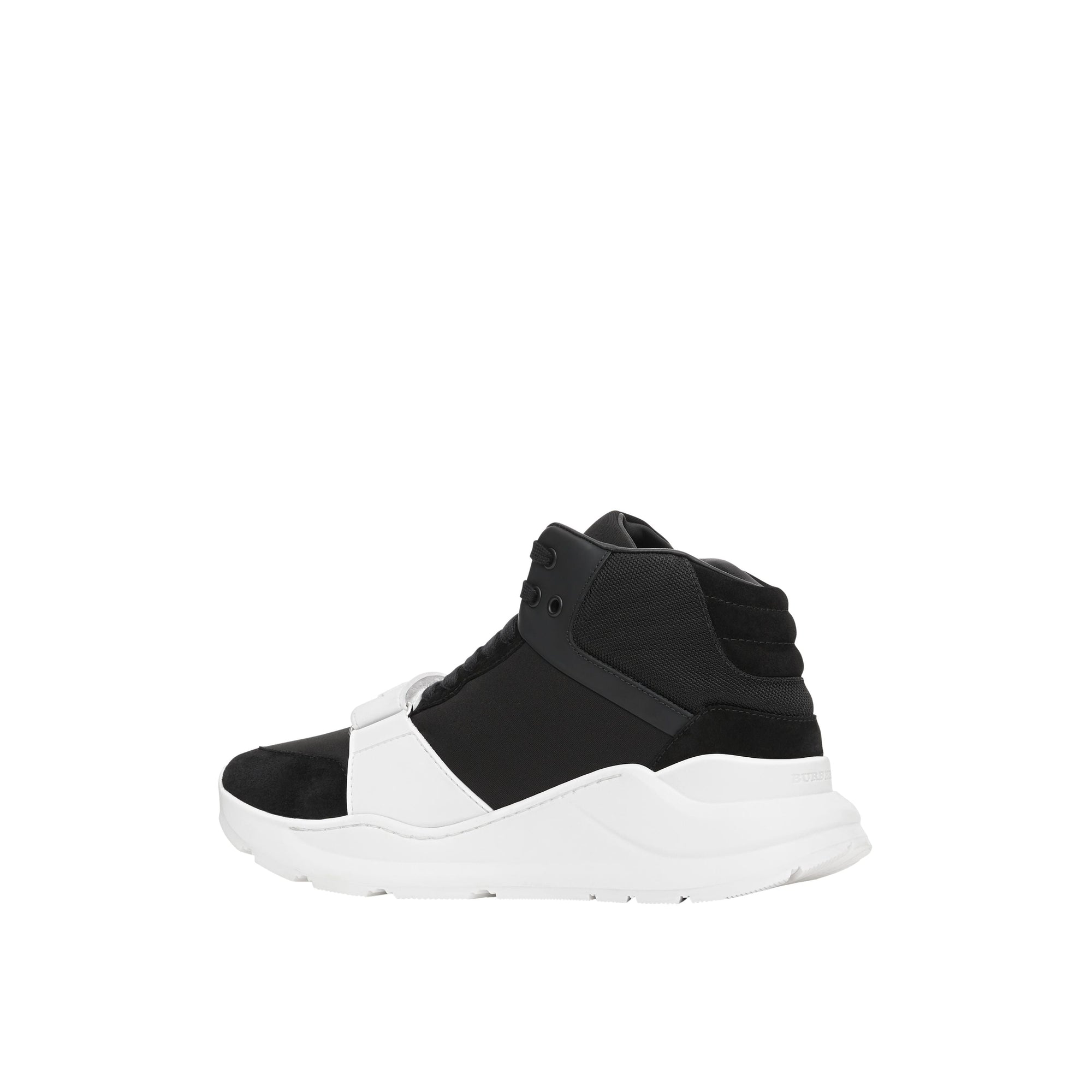 BLACK/OPTIC WHITE Sneakers montantes en néoprène et cuir velours