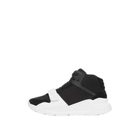 BLACK/OPTIC WHITE Sneakers montantes en néoprène et cuir velours