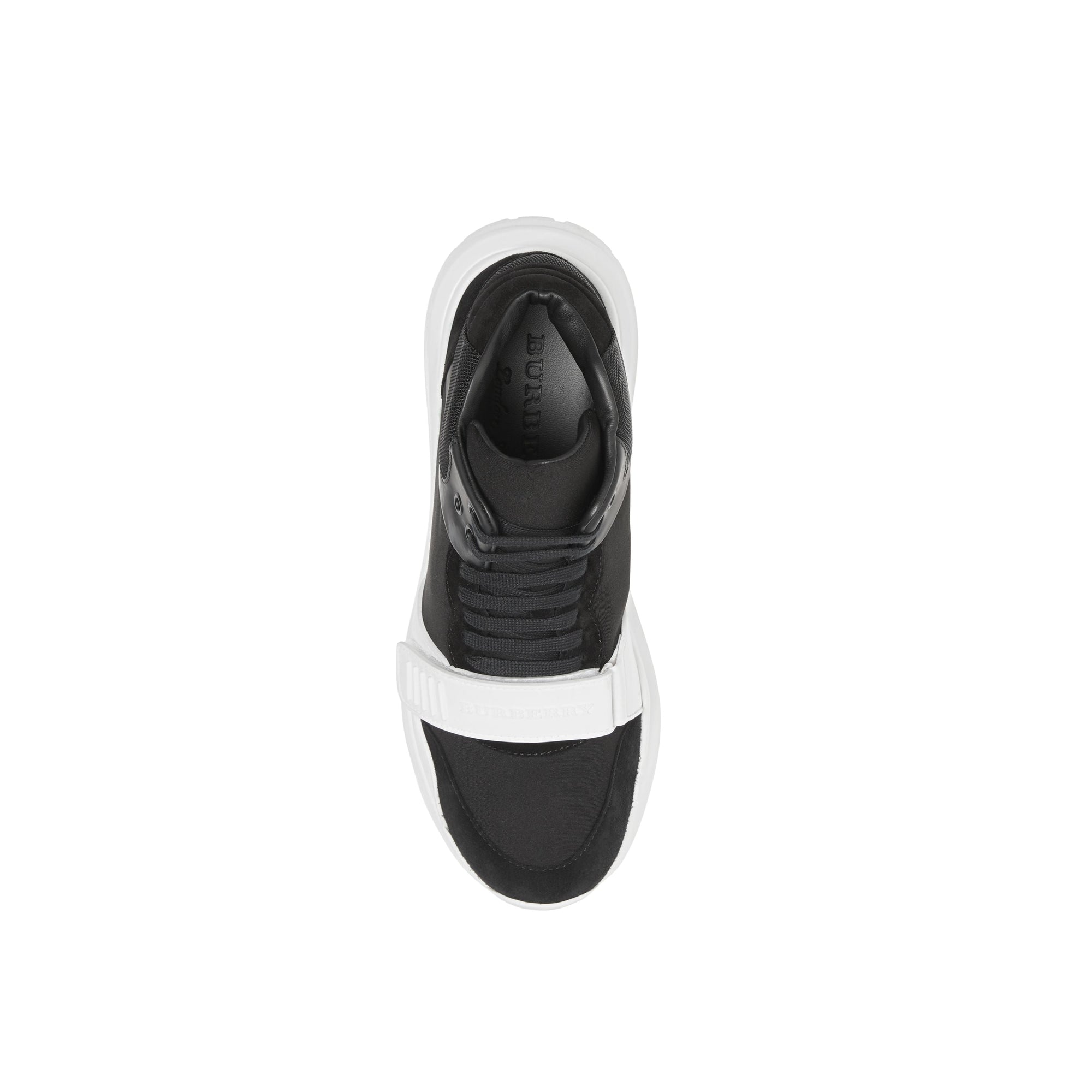 BLACK/OPTIC WHITE Sneakers montantes en néoprène et cuir velours