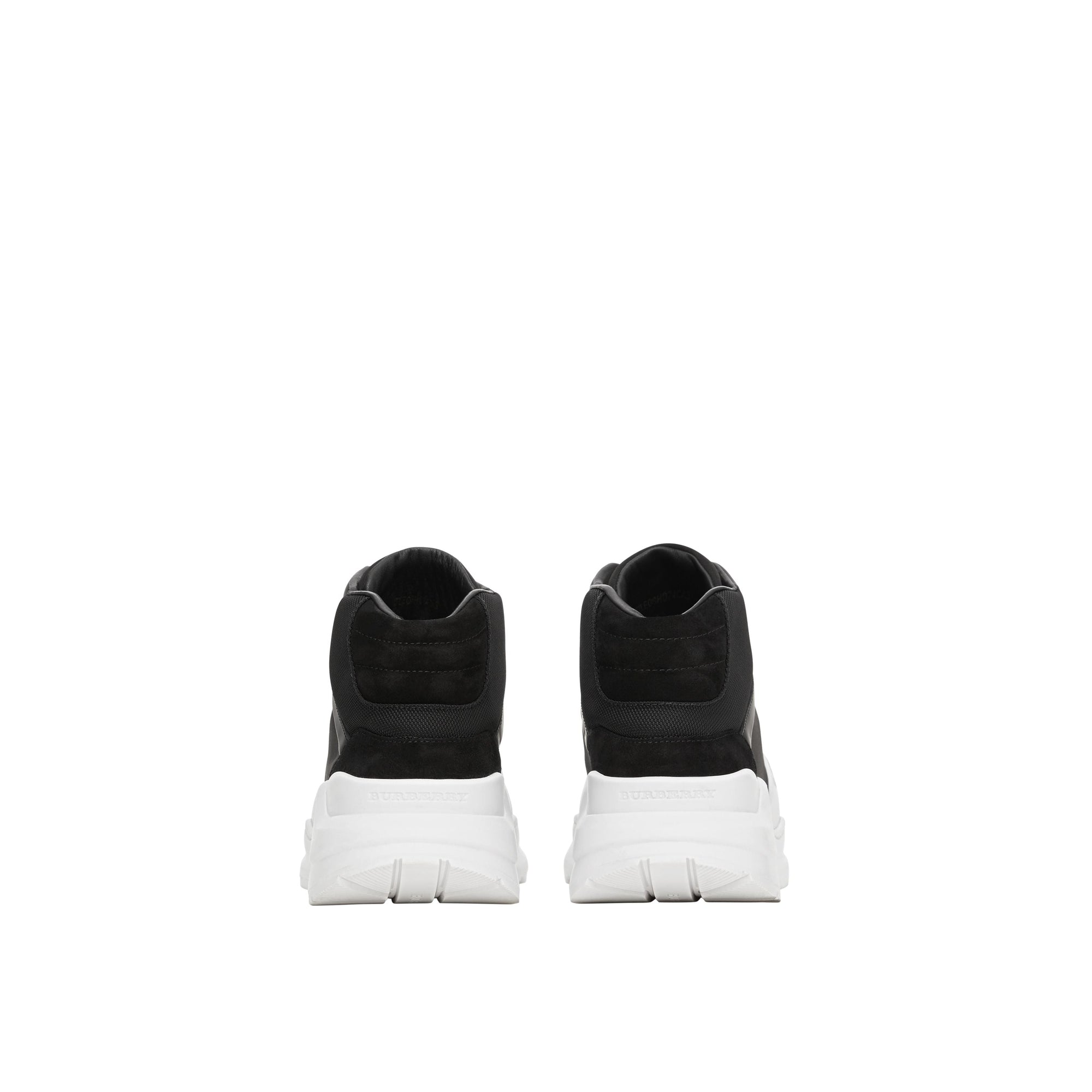 BLACK/OPTIC WHITE Sneakers montantes en néoprène et cuir velours