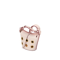 CHALK PINK Mini sac The Bucket en cuir avec œillets