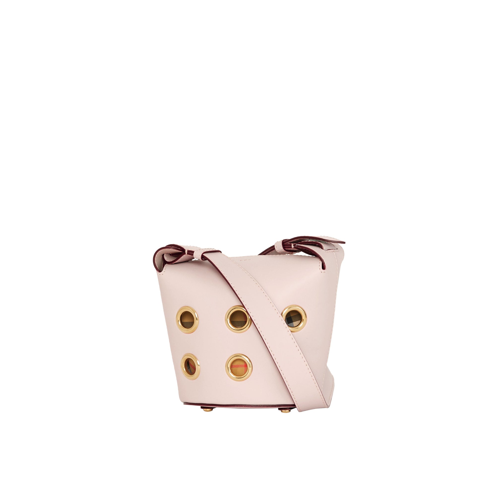 CHALK PINK Mini sac The Bucket en cuir avec œillets
