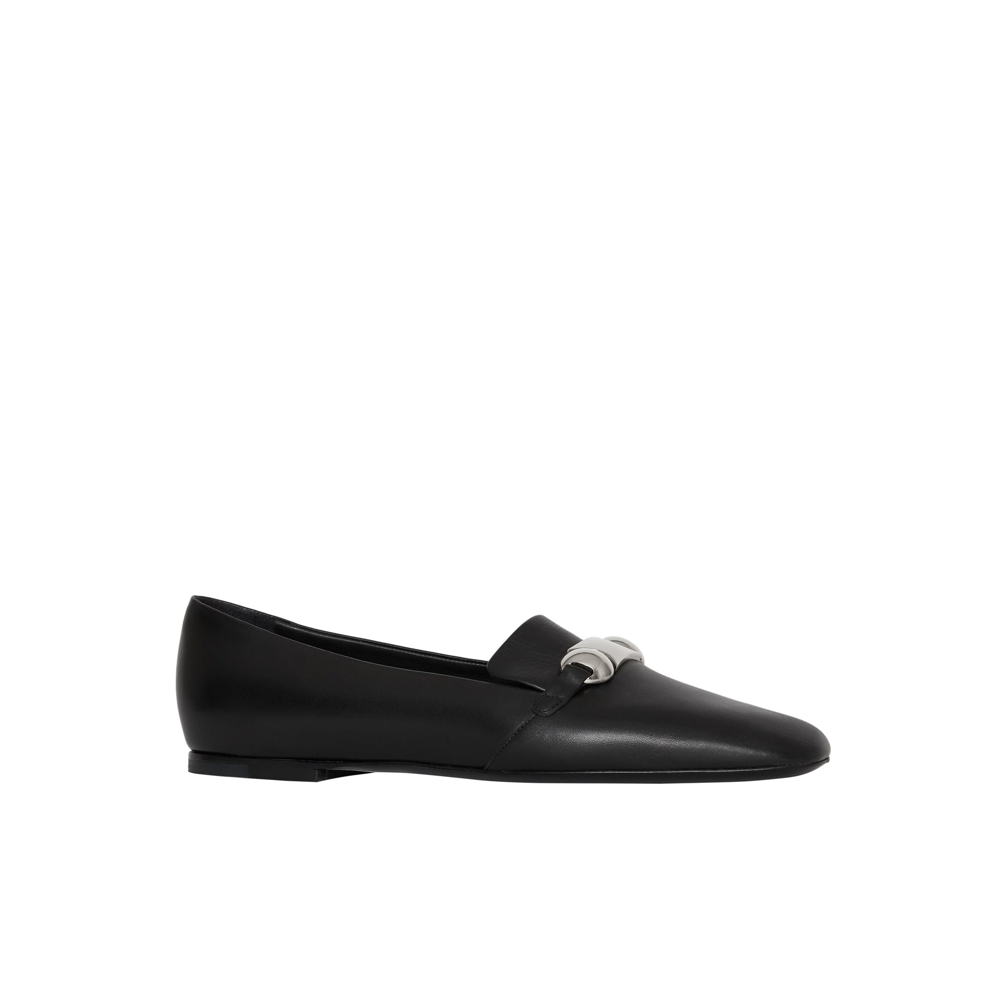 BLACK Mocassins en cuir avec bride cloutée