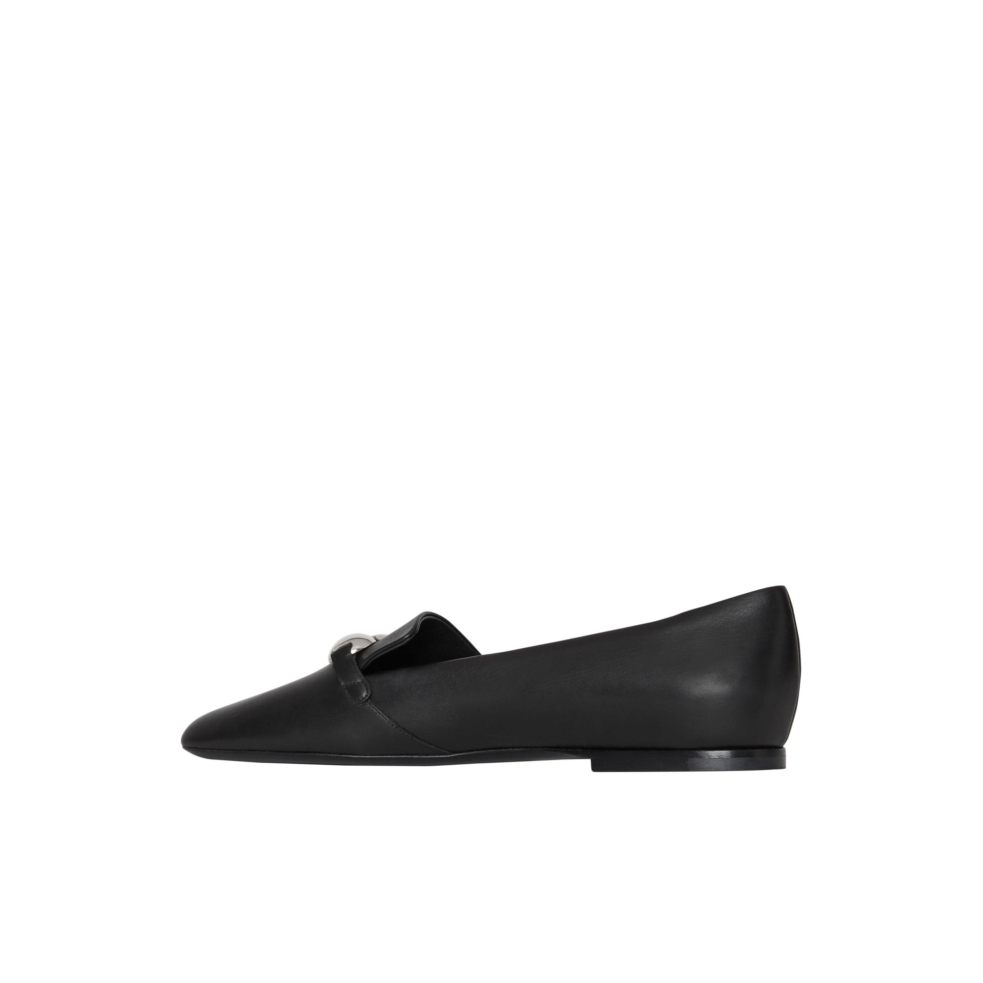 BLACK Mocassins en cuir avec bride cloutée