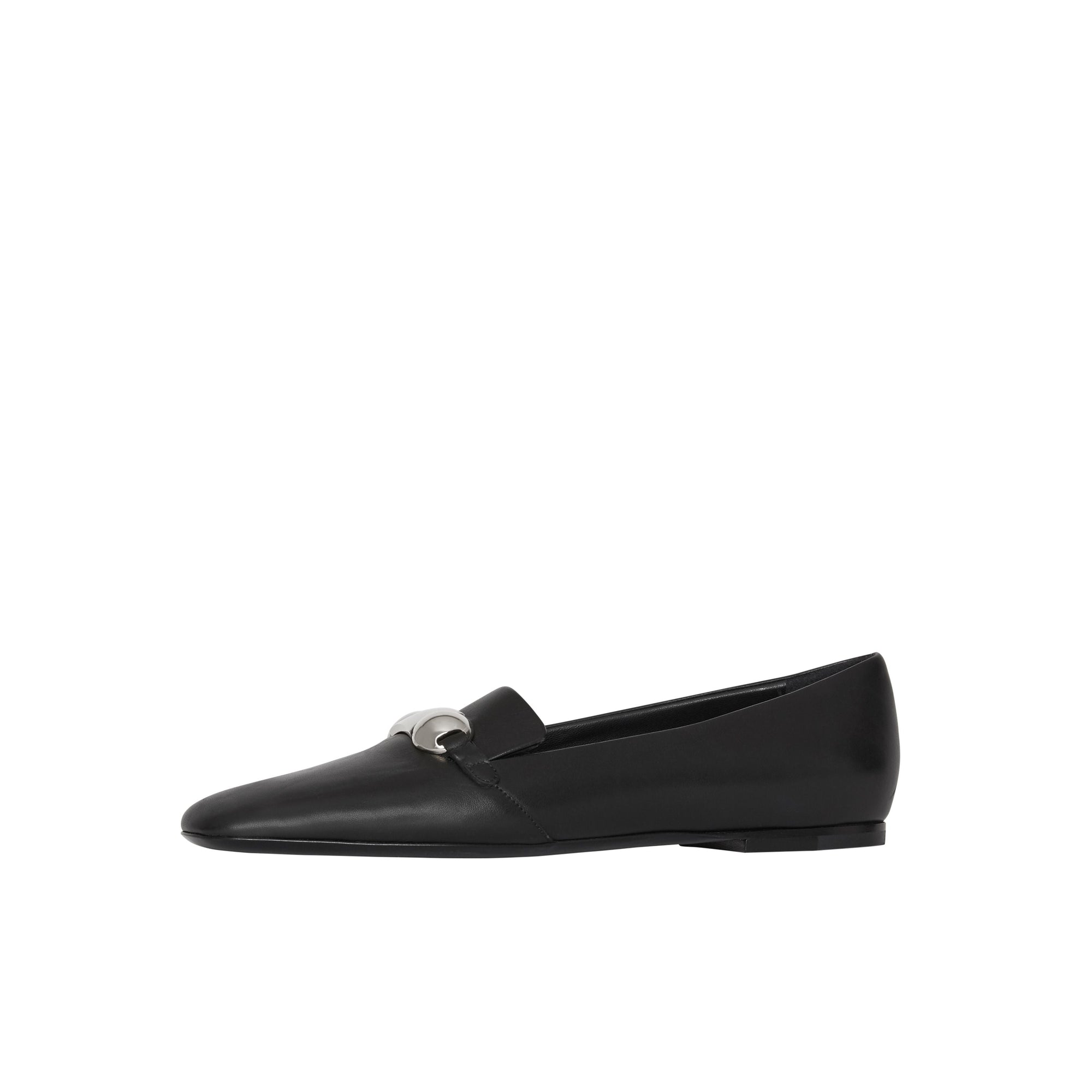 BLACK Mocassins en cuir avec bride cloutée