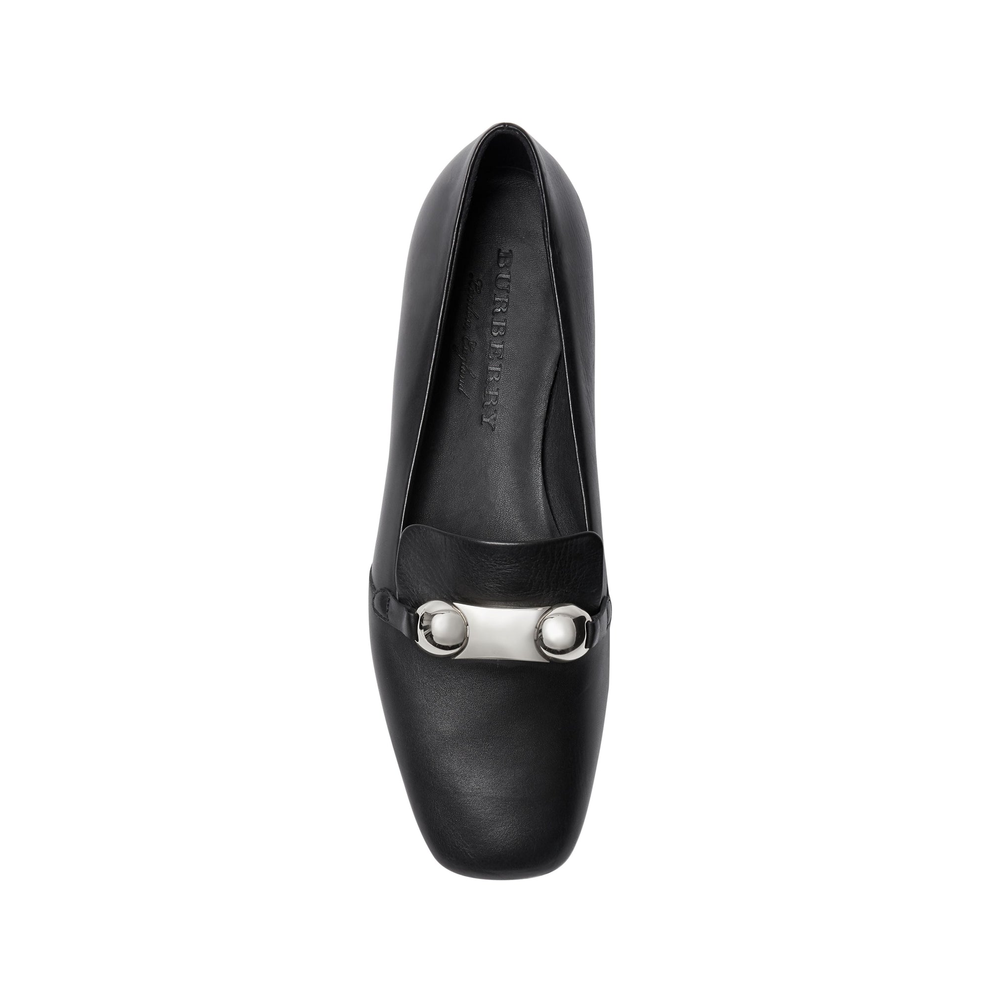 BLACK Mocassins en cuir avec bride cloutée