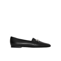 BLACK Mocassins en cuir avec bride cloutée