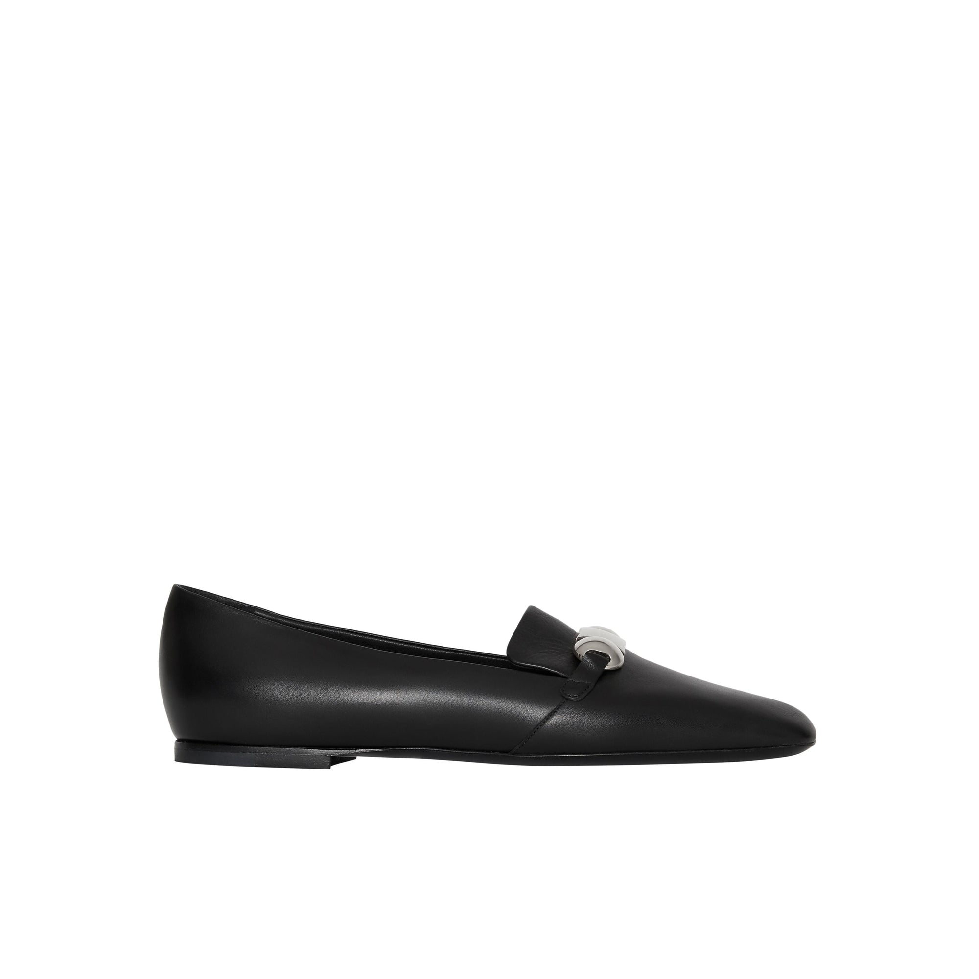 BLACK Mocassins en cuir avec bride cloutée