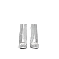 SILVER Bottines en cuir avec bride cloutée