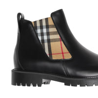 BLACK Bottines Chelsea en cuir avec Vintage check