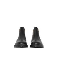 Bottines chelsea en cuir avec vintage check - Noir