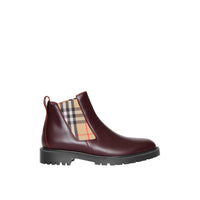 OXBLOOD Bottines Chelsea en cuir avec détails Vintage check