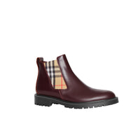 OXBLOOD Bottines Chelsea en cuir avec détails Vintage check