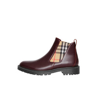 OXBLOOD Bottines Chelsea en cuir avec détails Vintage check