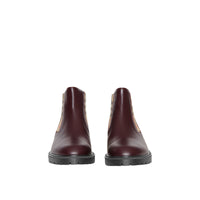 OXBLOOD Bottines Chelsea en cuir avec détails Vintage check