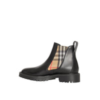 Bottines Chelsea en cuir avec détails Vintage check - Noir