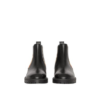 Bottines chelsea en cuir avec détails vintage check - Noir