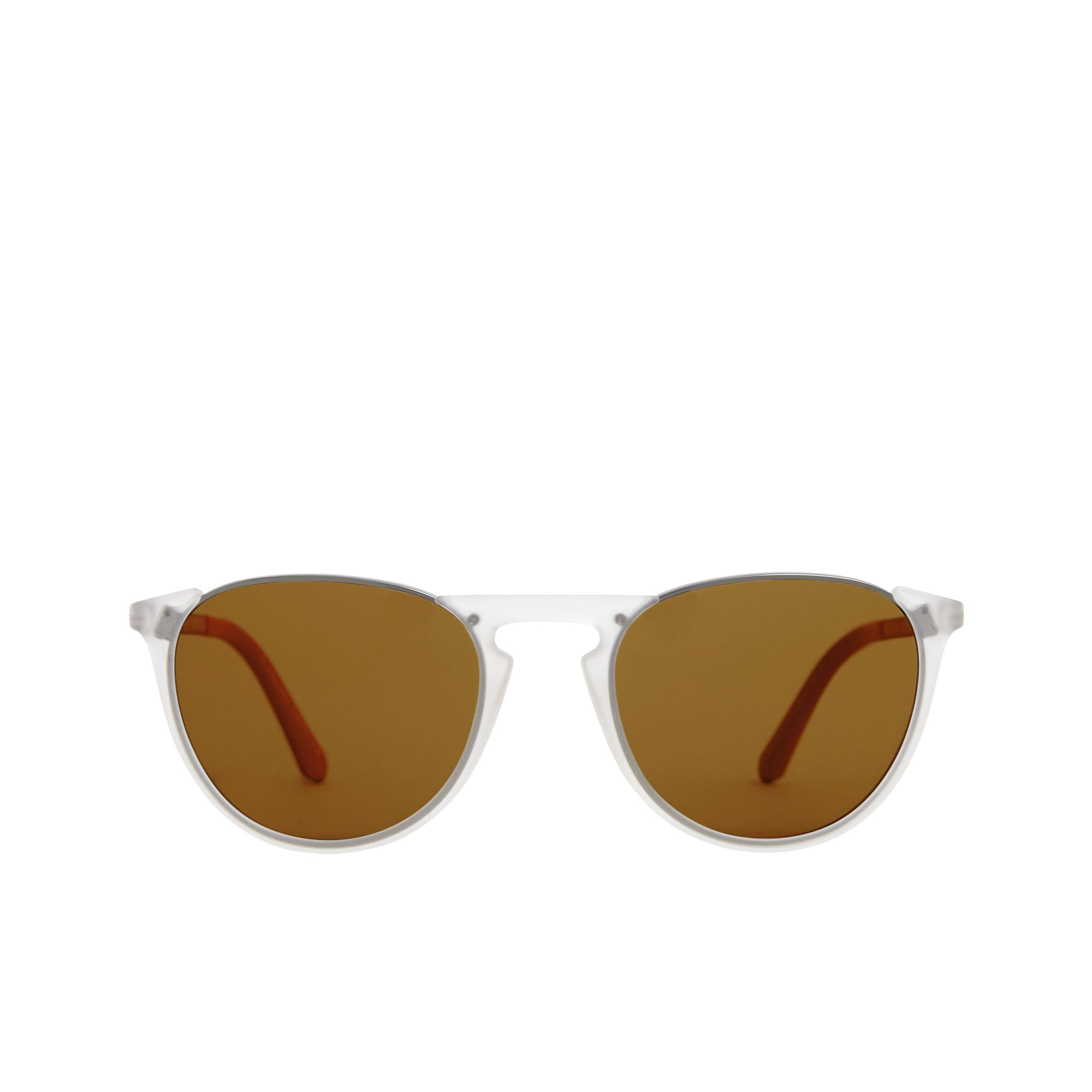 Lunettes de soleil aviateur rondes à pont en trou de serrure - Cristal
