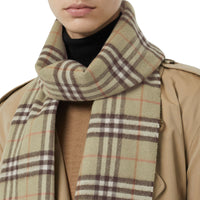 PALE POWDER GREEN Écharpe classique en cachemire Vintage check