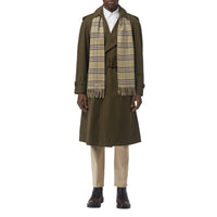 PALE POWDER GREEN Écharpe classique en cachemire Vintage check