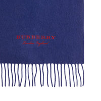 BRIGHT NAVY Écharpe brodée en cachemire molletonné